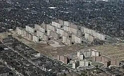 De 33 gebouwen die samen Pruitt en Igoe vormden