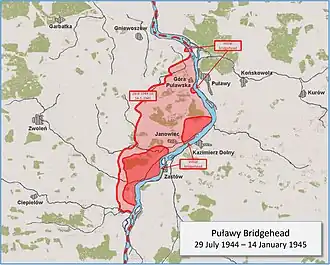 Het initiële en uiteindelijke bruggenhoofd