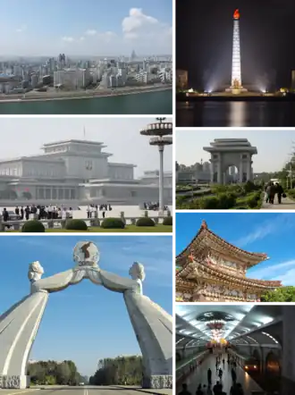 Een collage van Pyongyang