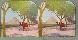 Stereokaart van de piramide van Cheops in Egypte, 1900