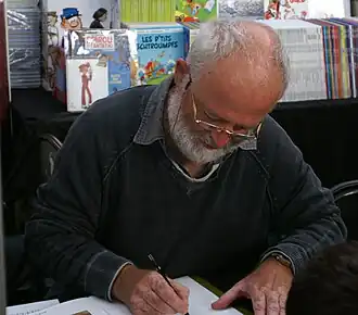 Jean-Claude Servais tijdens het festival Quai des Bulles in Saint-Malo, 2010