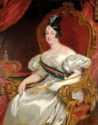 Portret van Maria II, koningin van Portugal(ca.1837), John Simpson, Museu Imperial (Petrópolis)