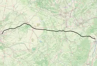 Hogesnelheidslijn Parijs - Straatsburg op de kaart