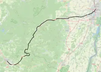 Spoorlijn Strasbourg-Ville - Saint-Dié op de kaart