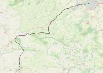 Spoorlijn Caen - Vire op de kaart