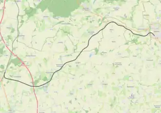 Spoorlijn La Hutte-Coulombiers - Mamers op de kaart