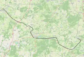 Spoorlijn Aubigné-Racan - Sablé op de kaart