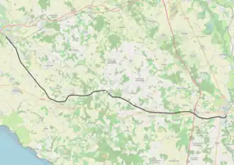 Spoorlijn Pons - Saujon op de kaart