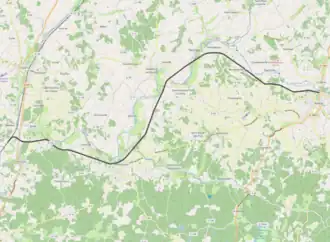 Spoorlijn Ribérac - Parcoul-Médillac op de kaart