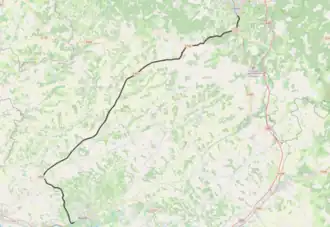 Spoorlijn Cahors - Moissac op de kaart