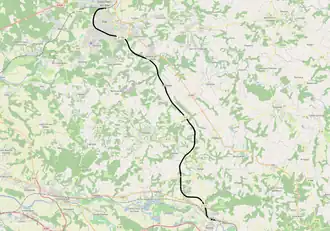 Spoorlijn Puyoô - Dax op de kaart