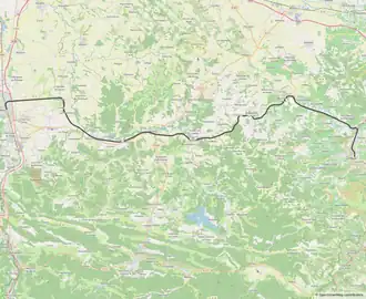 Spoorlijn Pamiers - Limoux op de kaart