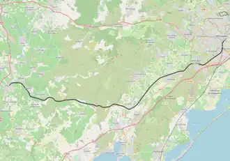 Spoorlijn Paulhan - Montpellier op de kaart