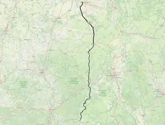 Spoorlijn Bourges - Miécaze op de kaart