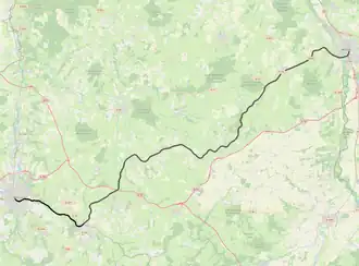 Spoorlijn Montluçon - Moulins op de kaart