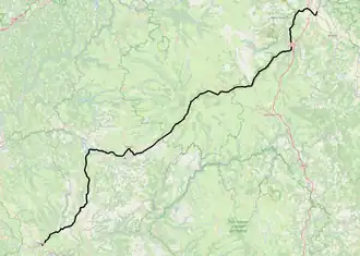 Spoorlijn Figeac - Arvant op de kaart