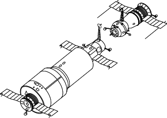 alt=DOS-2 was identiek aan Saljoet 1 (DOS-1). Deze impressie laat zien hoe het ruimtestation in de ruimte had moeten vliegen