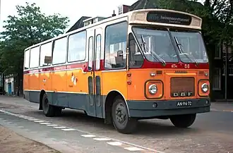 DAF/Verheul streekbus 88 Oranjetip voor veerponten en smalle wegen uit 1970, RTM, Rotterdam