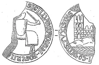 Het zegel van graaf Raymond Rogier van Foix.