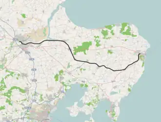 Spoorlijn Randers - Grenaa op de kaart