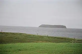 Weilanden aan de Mainlandse kust met in de achtergrond Red Island
