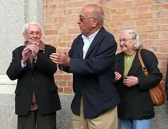 Marcelino Camacho, Nicolás Redondo en de vrouw vanSimón Sánchez Montero in 2008.