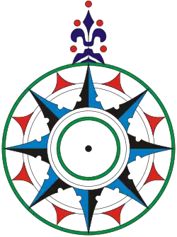 Windroos met fleur-de-lys uit de Atlantische zeekaart van 1504