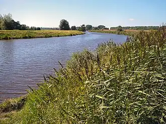 Het Reitdiep bij Dorkwerd, in noordelijke richting