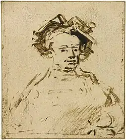 Zelfportret, pen in bruine inkt, ca. 1657-1660, Museum Boijmans Van Beuningen, Rotterdam
