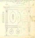 Deel van een ontwerptekening voor een "secretaire". Gedateerd op 9 september 1879