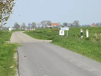 Het plaatsnaambord op de Rywerterdyk.