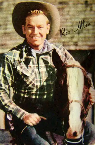 Rex Allen en zijn paard Koko in 1952