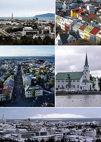 Een collage van Reykjavik