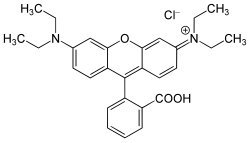 Structuurformule van rhodamine B