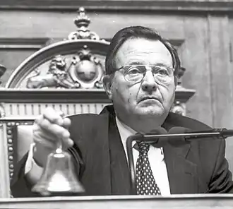 Riccardo Jagmetti in de Kantonsraad, 1994.