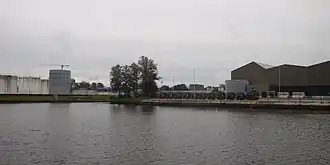 De Riete tussen de Petroleumhaven en het "Twistvliet"-schiereiland aan het Zwartewater in Zwolle