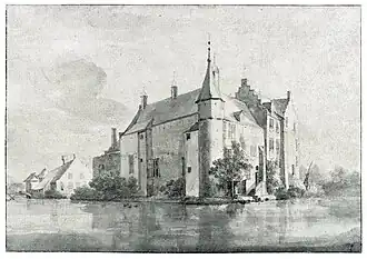 Kasteel Rijsenburg ergens voor 1800