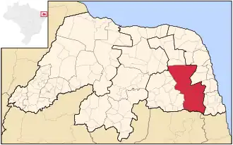 Ligging van de Braziliaanse microregio Agreste Potiguar in Rio Grande do Norte