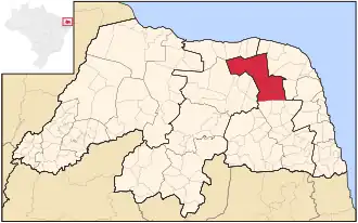 Ligging van de Braziliaanse microregio Baixa Verde in Rio Grande do Norte