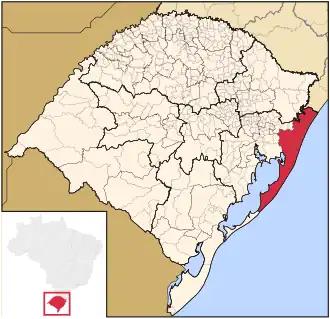 Ligging van de Braziliaanse microregio Osório in Rio Grande do Sul