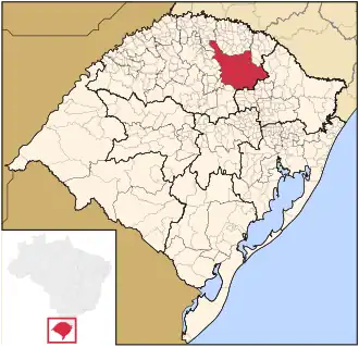 Ligging van de Braziliaanse microregio Passo Fundo in Rio Grande do Sul