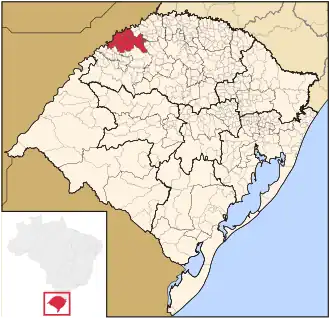 Ligging van de Braziliaanse microregio Santa Rosa in Rio Grande do Sul