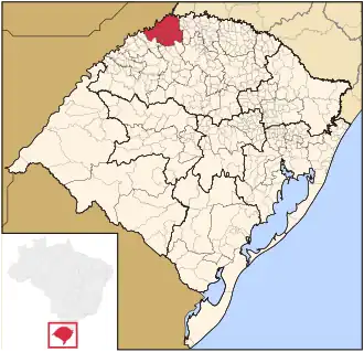 Ligging van de Braziliaanse microregio Três Passos in Rio Grande do Sul