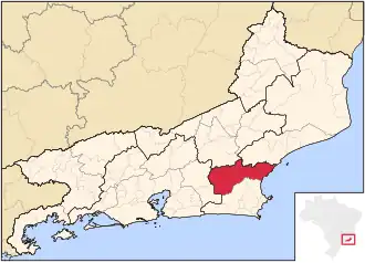 Ligging van de Braziliaanse microregio Bacia de São João in Rio de Janeiro