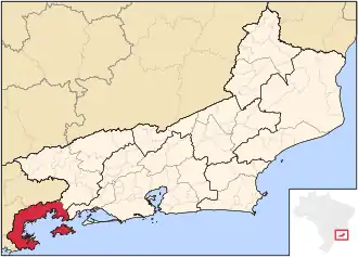 Ligging van de Braziliaanse microregio Baía da Ilha Grande in Rio de Janeiro