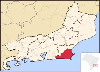 Ligging van de Braziliaanse microregio Lagos in Rio de Janeiro