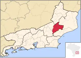 Ligging van de Braziliaanse microregio Santa Maria Madalena in Rio de Janeiro