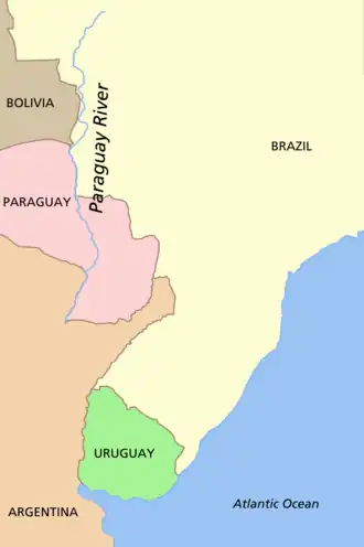 Ligging van de Paraguay