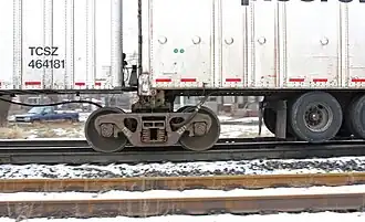 Draaistel onder roadrailers (opleggers) in de VS