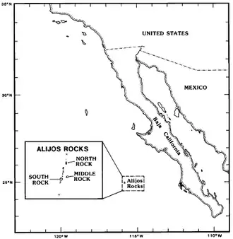 Kaart van Rocas Alijos